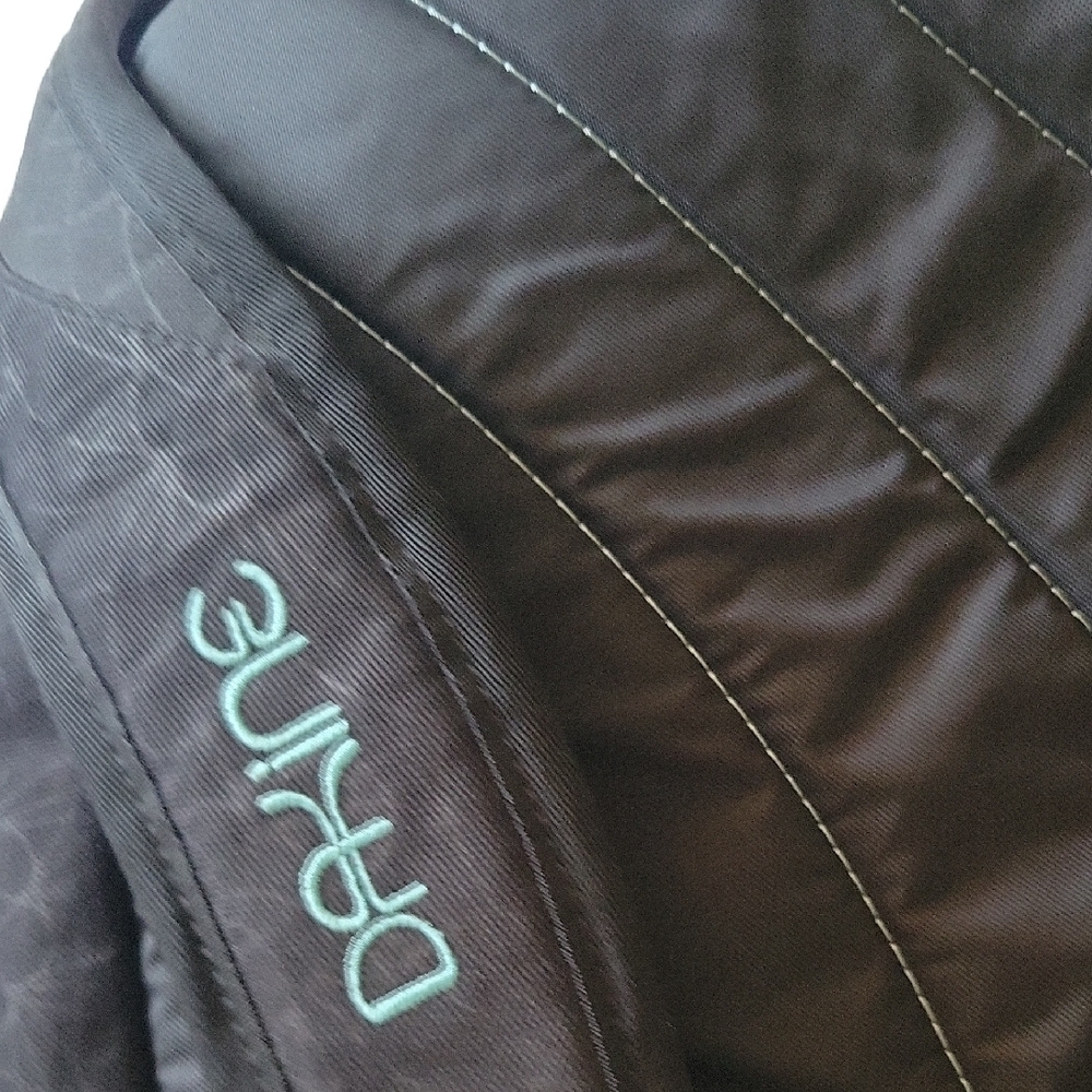 Dakine Charcoal Backpack with floral pattern and Turquoise zippers - Picture 4 of 10